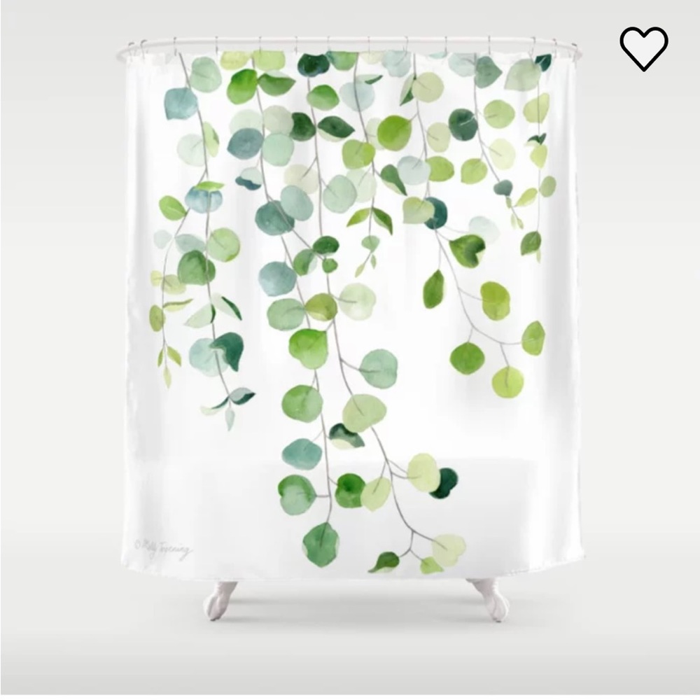 Eucalyptus Watercolor 6 shower curtain by Melly Terpening (Society 6)
